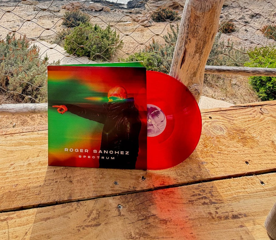 Roger Sanchez Spectrum red vinyl on a DJ setup